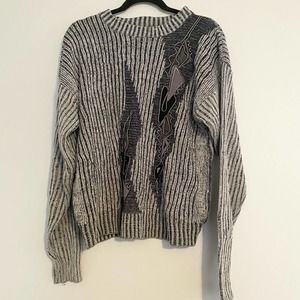 Vintage Embroidered Cable Knit Sweater - #107